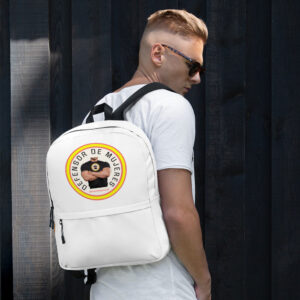 Mochila blanca. Múltiples impresiones. Envío incluido.