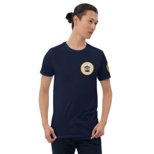 Camiseta azul marino de manga corta. Escudo DDM en la manga izquierda. Envío incluido.