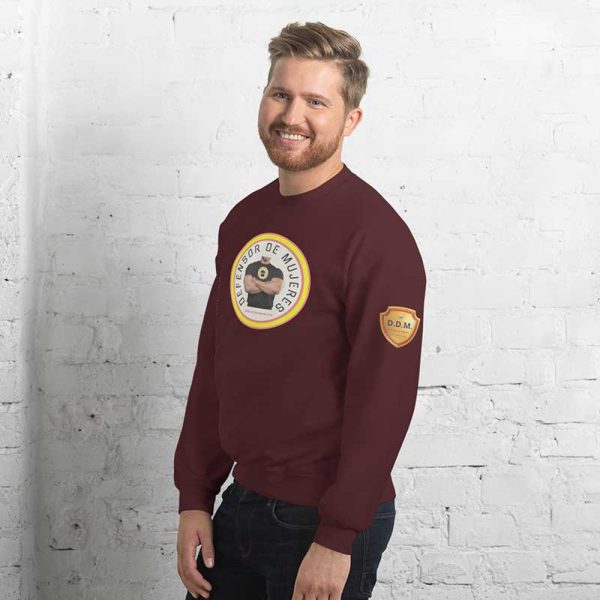 Sudadera marrón. Escudo DDM en la manga izquierda