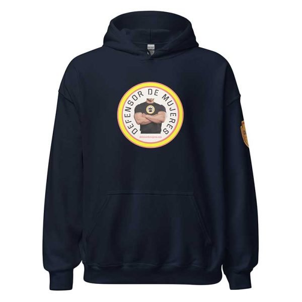 Sudadera azul marino, con capucha. Escudo DDM en la manga izquierda - Imagen 2