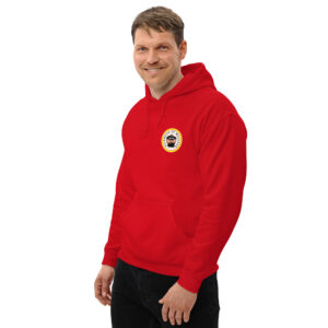 Sudadera roja, con capucha.