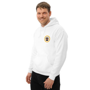 Sudadera blanca, con capucha.